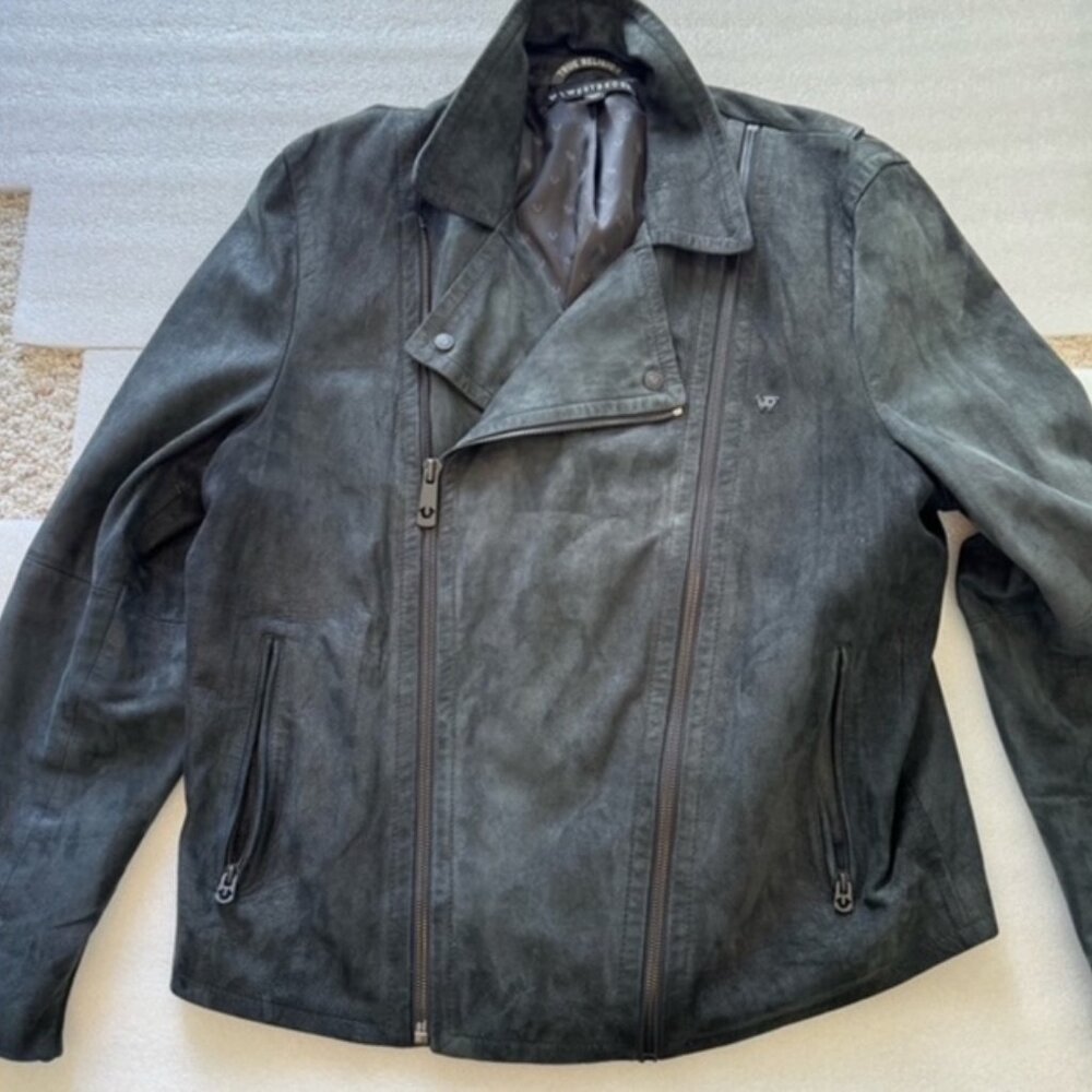True Religion x Russell Westbrook Nubuck Leather Moto Jacket. Size M (fits L).